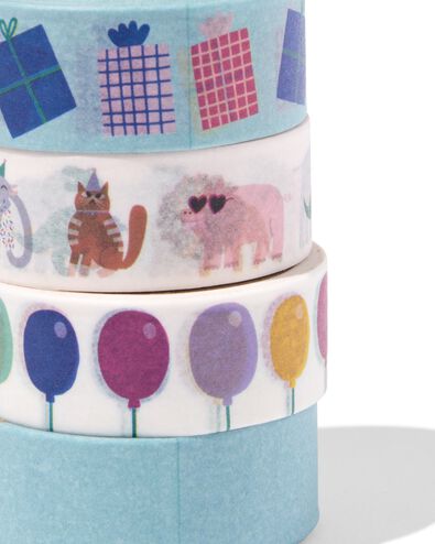 washitape feestbeesten - 4 stuks - 14710322 - HEMA
