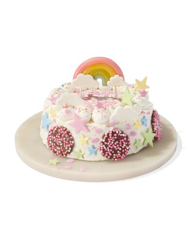 décoration pour gâteau - pastilles en chocolat - fête bébé rose - 10280025 - HEMA