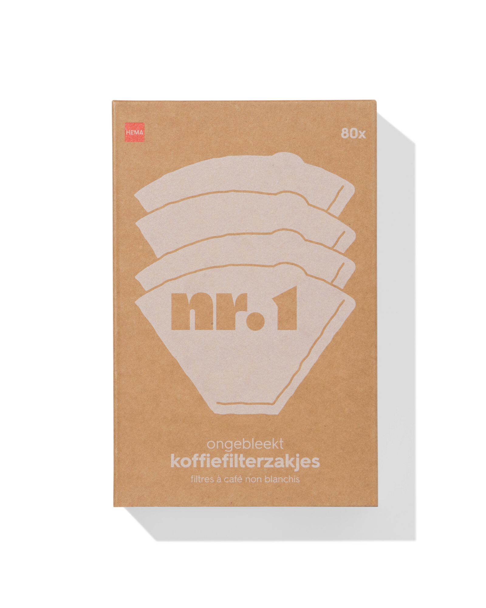 sachets de filtres &agrave; caf&eacute; n&deg;1 non blanchis - 80 pi&egrave;ces - 20500280 - HEMA