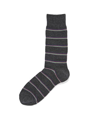 chaussettes homme avec coton rayures gris chiné 43/46 - 4152672 - HEMA