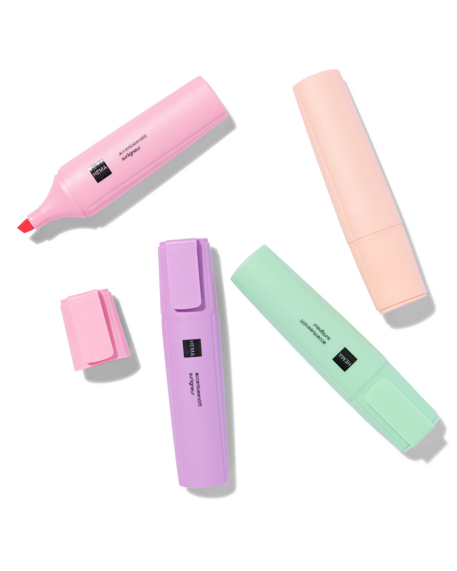 4&nbsp;surligneurs couleurs pastel - 14400400 - HEMA