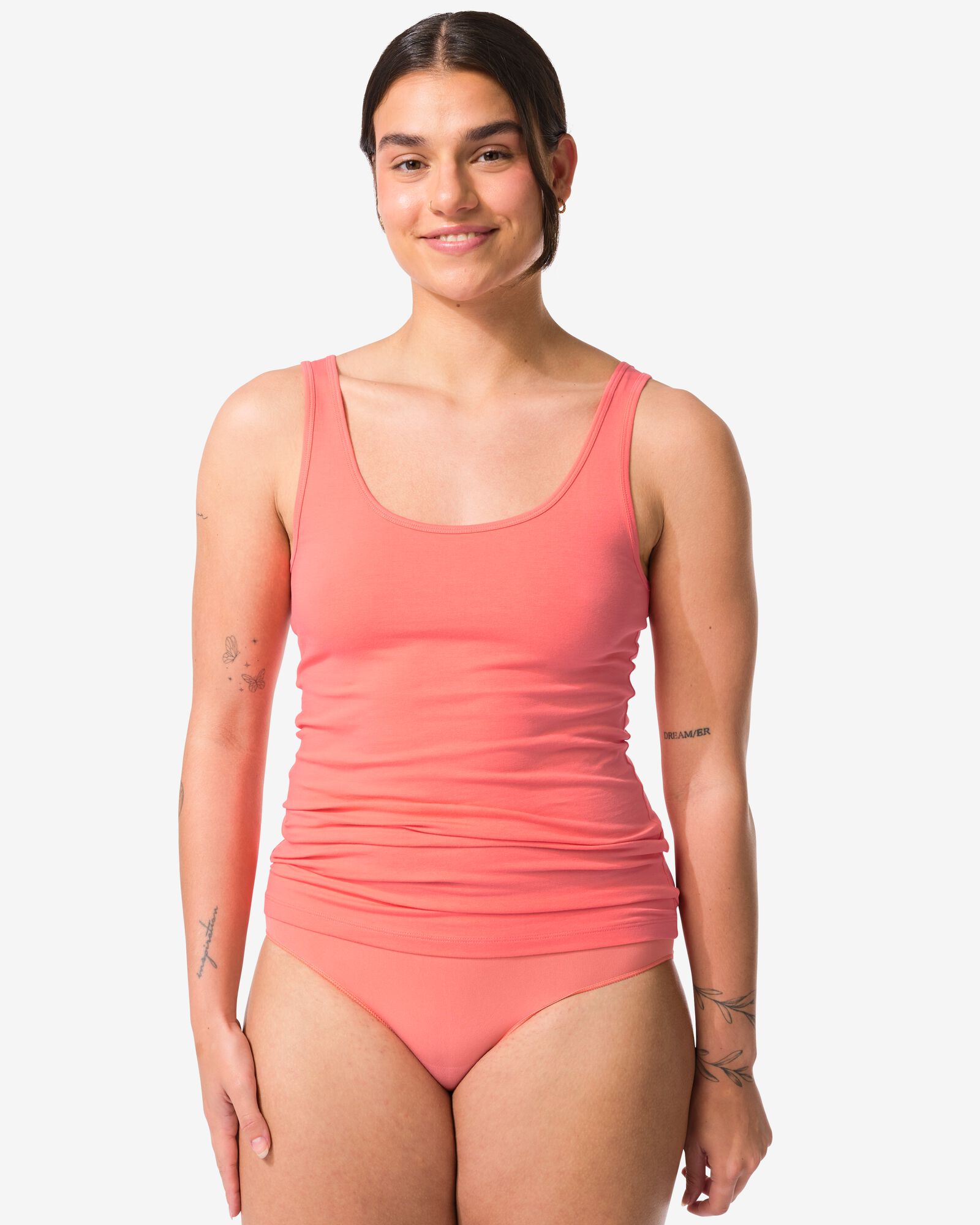 Damenunterhemd aus Baumwolle korallrosa korallrosa - 19691129CORALPINK - HEMA