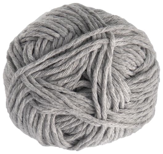 fil à tricoter et à crocheter en coton recyclé 85m gris clair gris clair recycled cotton - 1400248 - HEMA