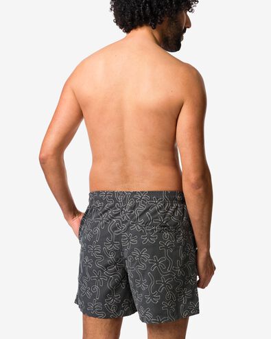 herenzwembroek Pieter borduursel palmbomen antraciet antraciet - 22100060ANTHRACITE - HEMA
