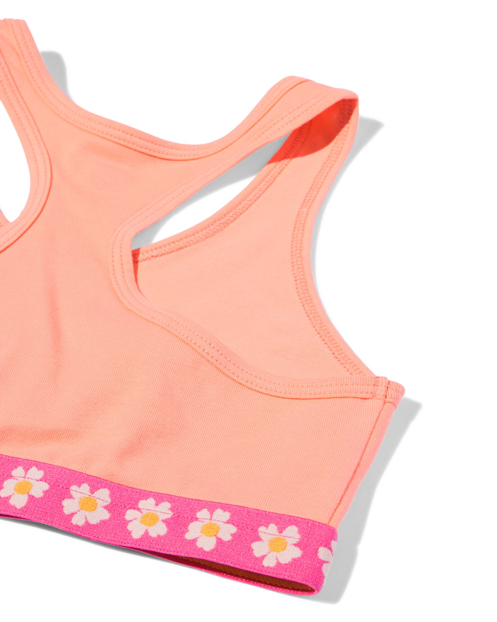 kindertop crop bloemen - 2 stuks perzik perzik - 19302160PEACH - HEMA