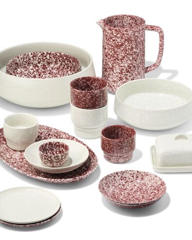 bol ⌀15cm fa&iuml;ence mouchet&eacute;e rouge - 9650357 - HEMA