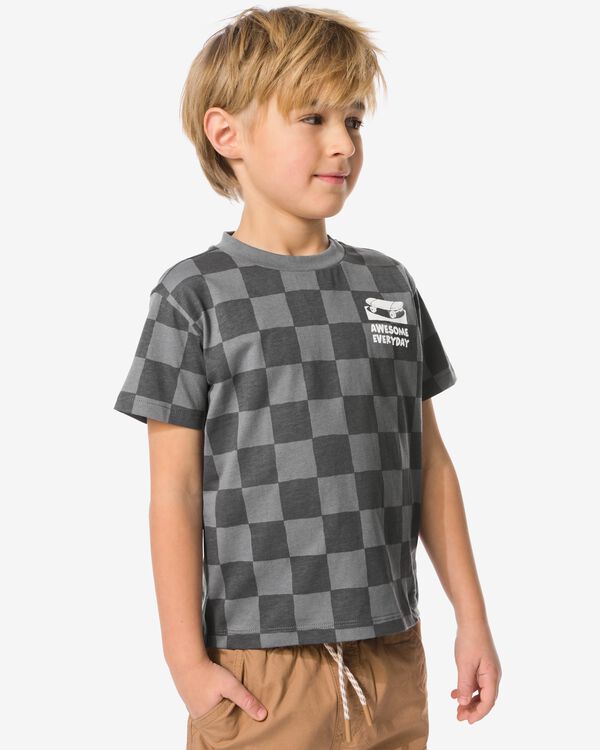 t-shirt enfant blocs gris fonc&eacute; gris fonc&eacute; - 30713201DARKGREY - HEMA