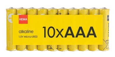 10er-Pack AAA-Batterien, Alkaline - 41290256 - HEMA