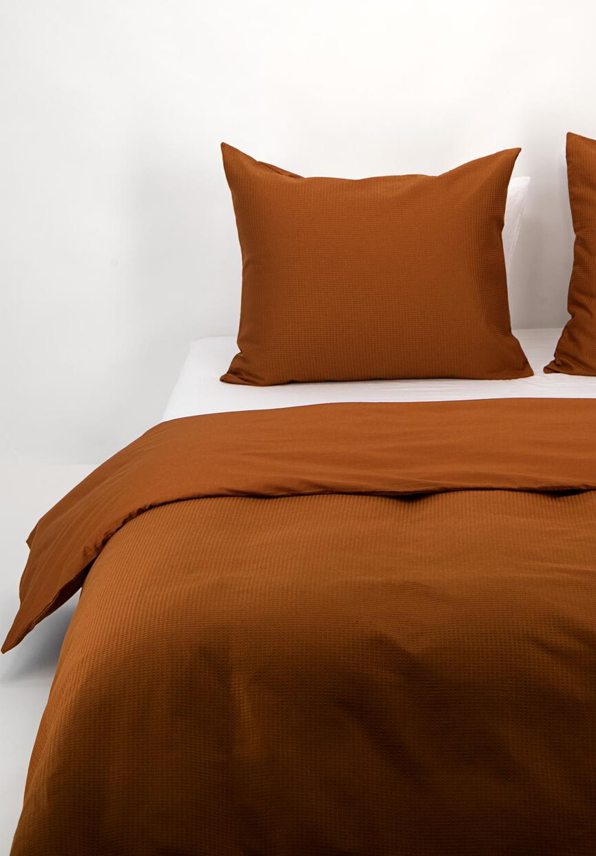 dekbedovertrek 140 x 200 katoen wafel wit terra hema