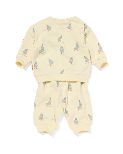 newborn kledingset sweater en broek eendjes lichtgeel 74 - 33481615 - HEMA