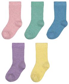 5er-Pack Kinder-Socken, gerippt, Noppen bunt bunt - 1000026515 - HEMA