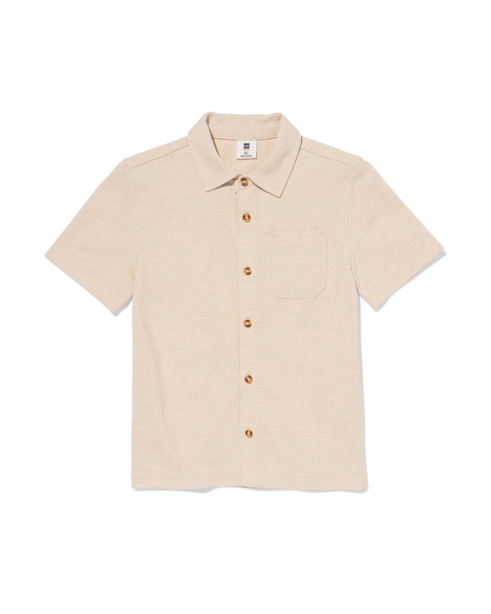 kinderoverhemd piqu&eacute; zand zand - 30717604SAND - HEMA