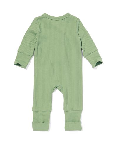 newborn meegroei jumpsuit rib met bamboe stretch groen 62/68 - 33479413 - HEMA