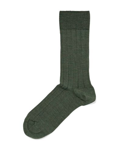 Herrensocken, gerippt, Wolle gr&uuml;n gr&uuml;n - 4120435GREEN - HEMA
