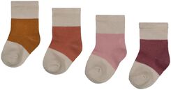 4 paires de chaussettes bébé avec bambou blocs de couleur blanc blanc - 1000026793 - HEMA