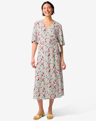 robe femme Delilah coupe trap&egrave;ze fleurs vert clair vert clair - 36202680LIGHTGREEN - HEMA