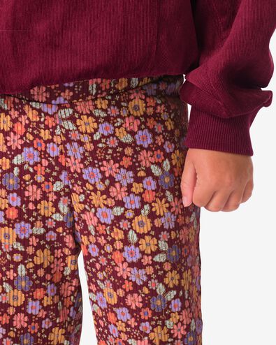 legging enfant fleurs bordeaux bordeaux - 30835304BURGUNDYRED - HEMA