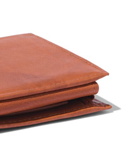 Geldbörse, braunes Leder, RFID-Schutz, 9.5 x 11.5 cm - 18110031 - HEMA