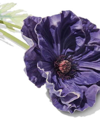 kunstbloem 55cm klaproos rubber paars - 41300119 - HEMA