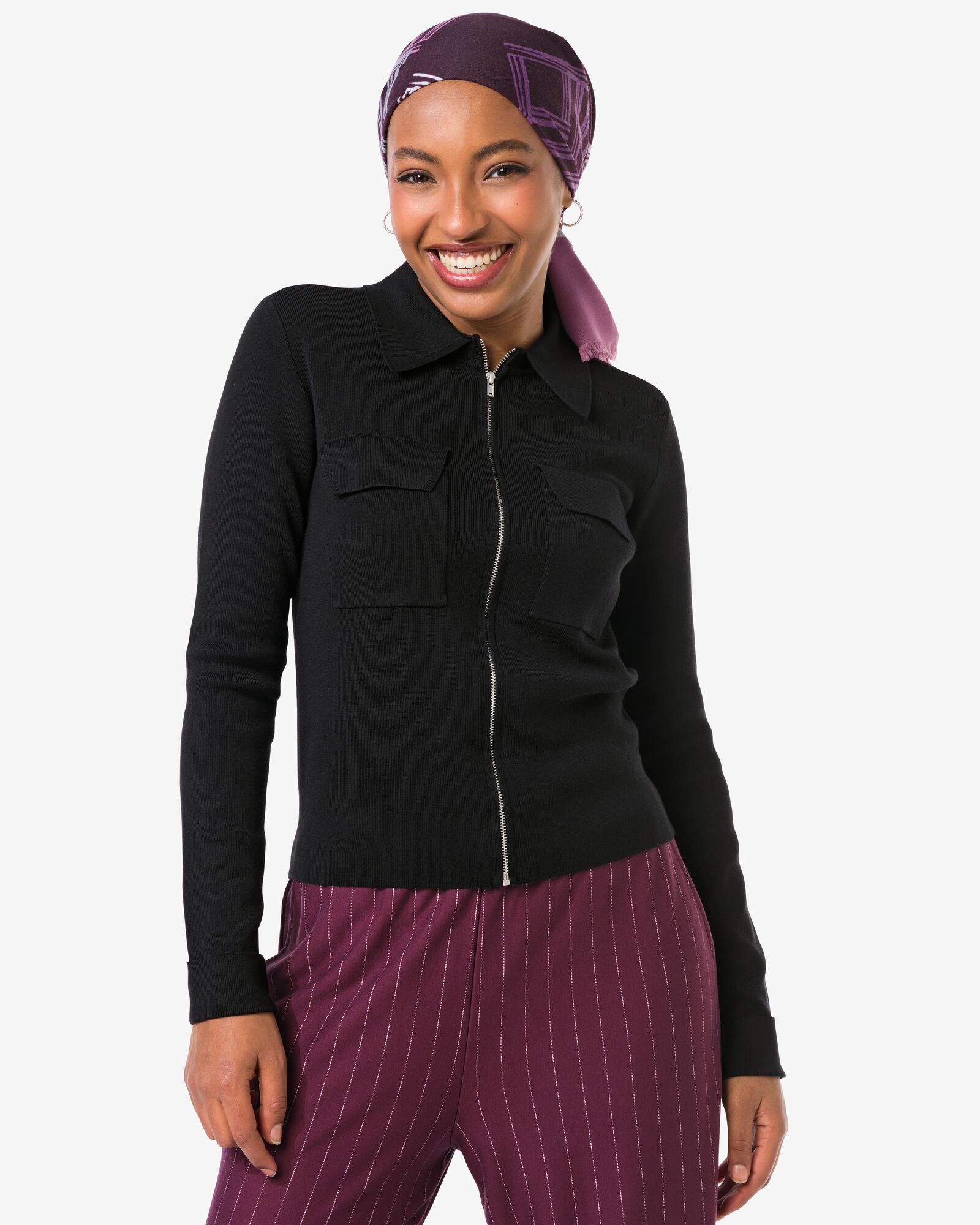 damesvest Ivory zwart zwart - 36206480BLACK - HEMA