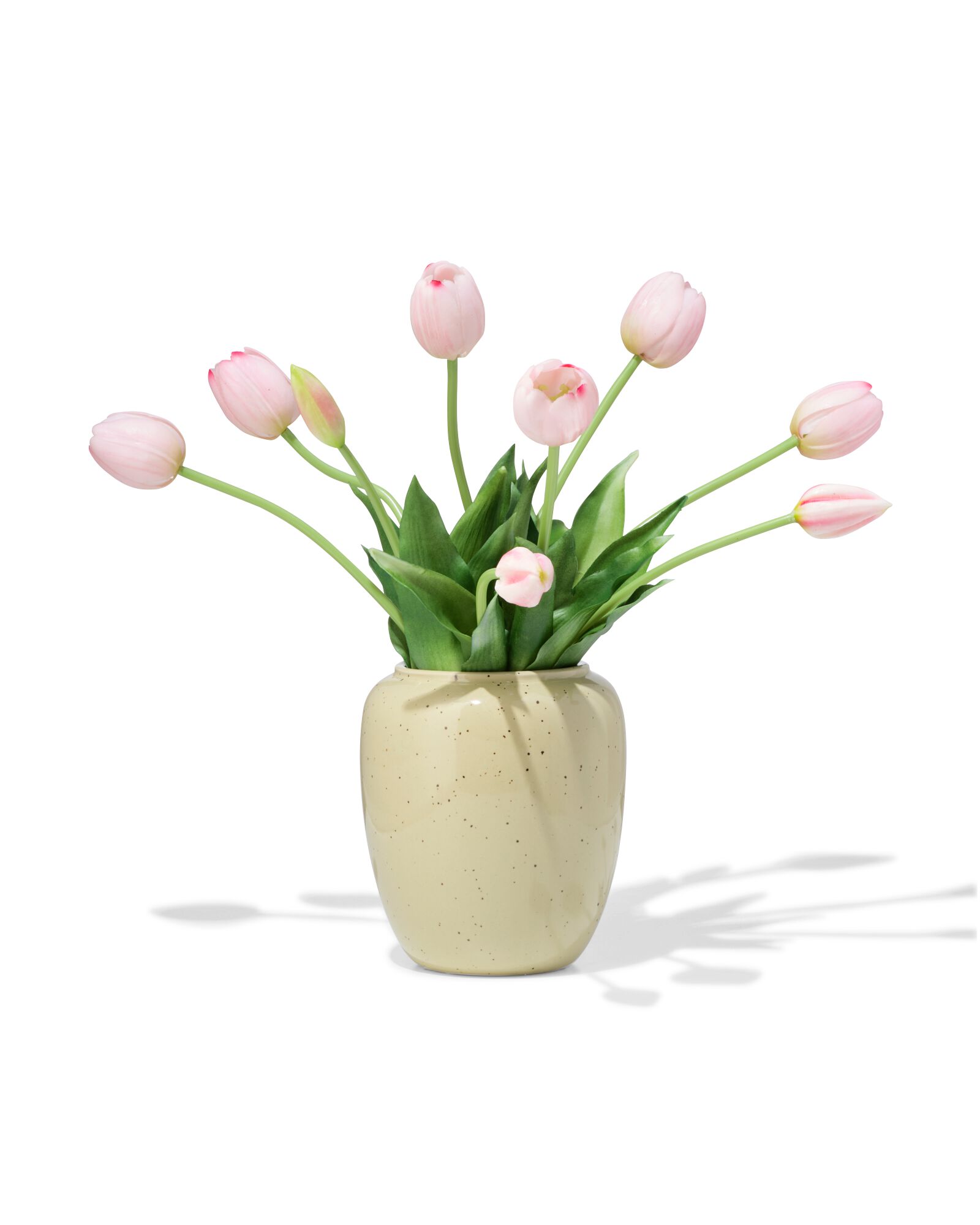 Vase 15 cm aus Keramik, gesprenkelt, gr&uuml;n - 13325072 - HEMA