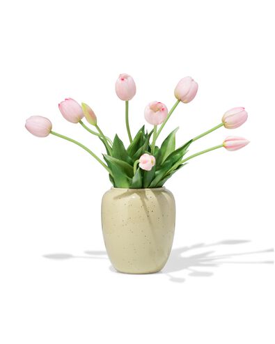 Vase 15 cm aus Keramik, gesprenkelt, gr&uuml;n - 13325072 - HEMA