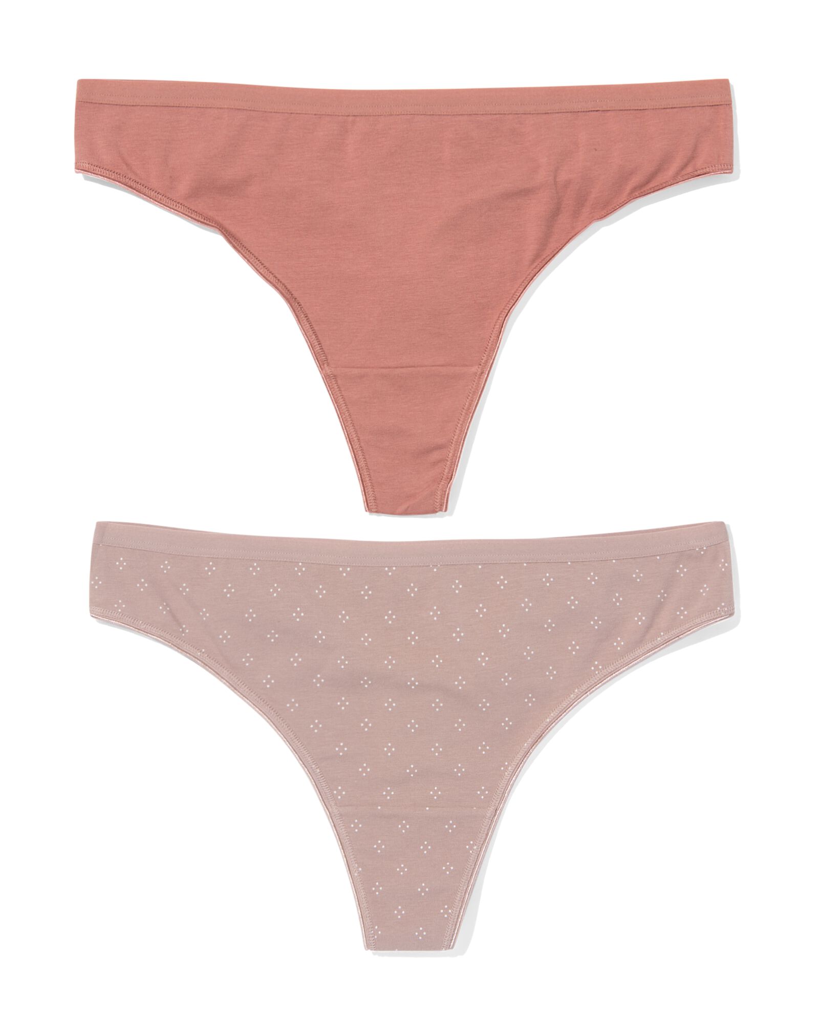 Damenstring aus Baumwolle &ndash; 2 St&uuml;ck hellbraun hellbraun - 19620575LIGHTBROWN - HEMA