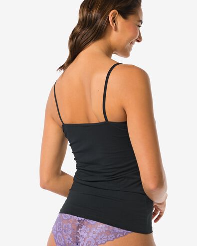 d&eacute;bardeur femme coton &agrave; bretelles spaghetti noir noir - 1000002181 - HEMA
