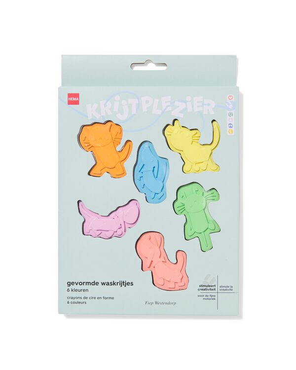 crayons de cire en forme de Takkie et Siepie - lot de 6 - 15900475 - HEMA