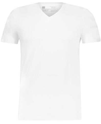 2 t-shirts homme regular fit col en v blanc L - 34277045 - HEMA