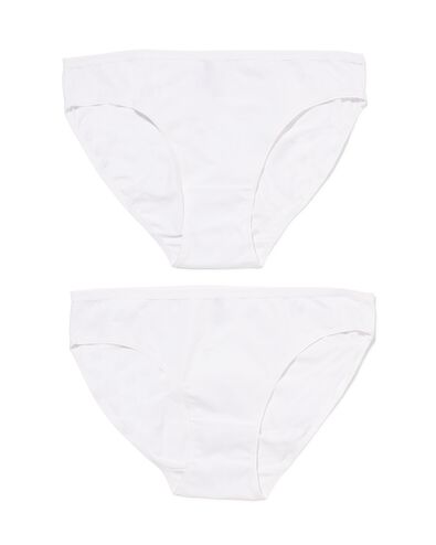 2 slips femme coton stretch blanc blanc - 1000030277 - HEMA