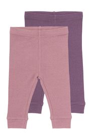 2 leggings bébé côtelés violet clair violet clair - 1000029139 - HEMA