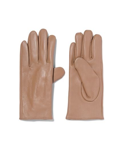 gants femme en cuir pour écran tactile  taupe taupe - 16430090TAUPE - HEMA