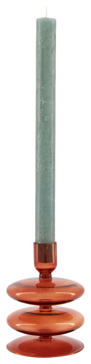 Kerzenhalter, Glas mit Sockel, Ø 9 x 13 cm, rot - 13322113 - HEMA