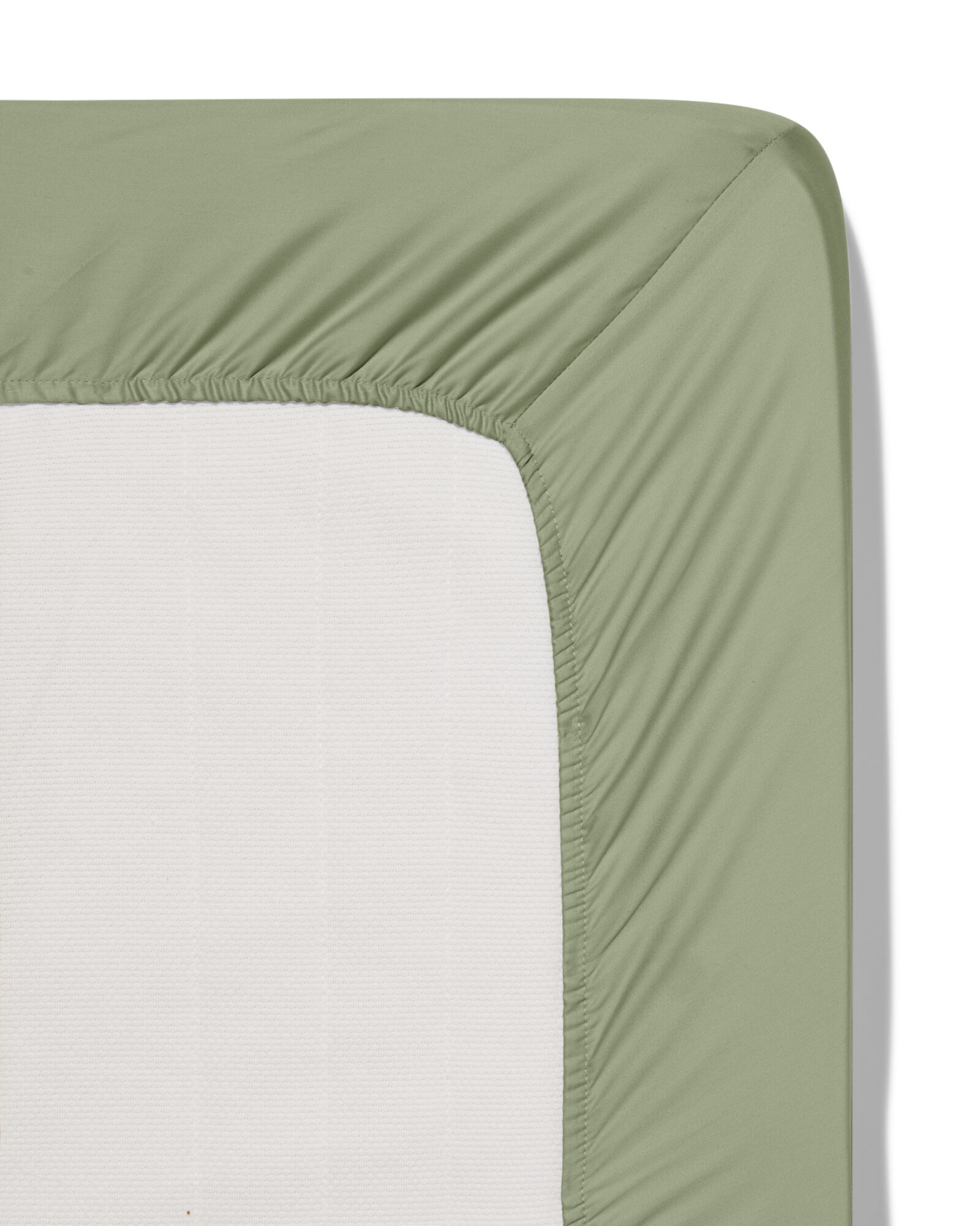 drap housse surmatelas 180x220cm coton doux vert - 5180087 - HEMA