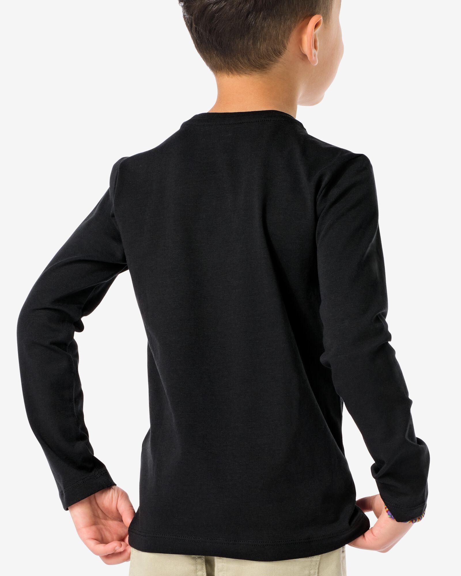 2 t-shirts basics enfant coton stretch noir noir - 30729334BLACK - HEMA