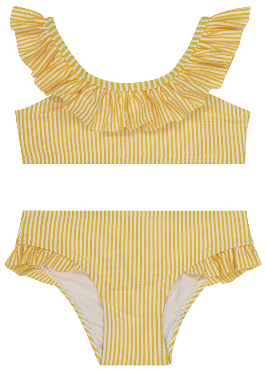 Kinder-Bikini, Seersucker, mit Rüschen gelb gelb - 1000026886 - HEMA