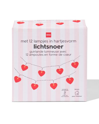 lichtsnoer 2m met 12 hartjes voor binnen liefde - 60800213 - HEMA