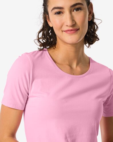 Basic-Damen-T-Shirt rosa L - 36354073 - HEMA