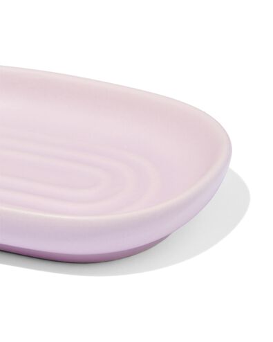 porte-savon avec nervures mat fa&iuml;ence lilas 13x9 - 80330046 - HEMA