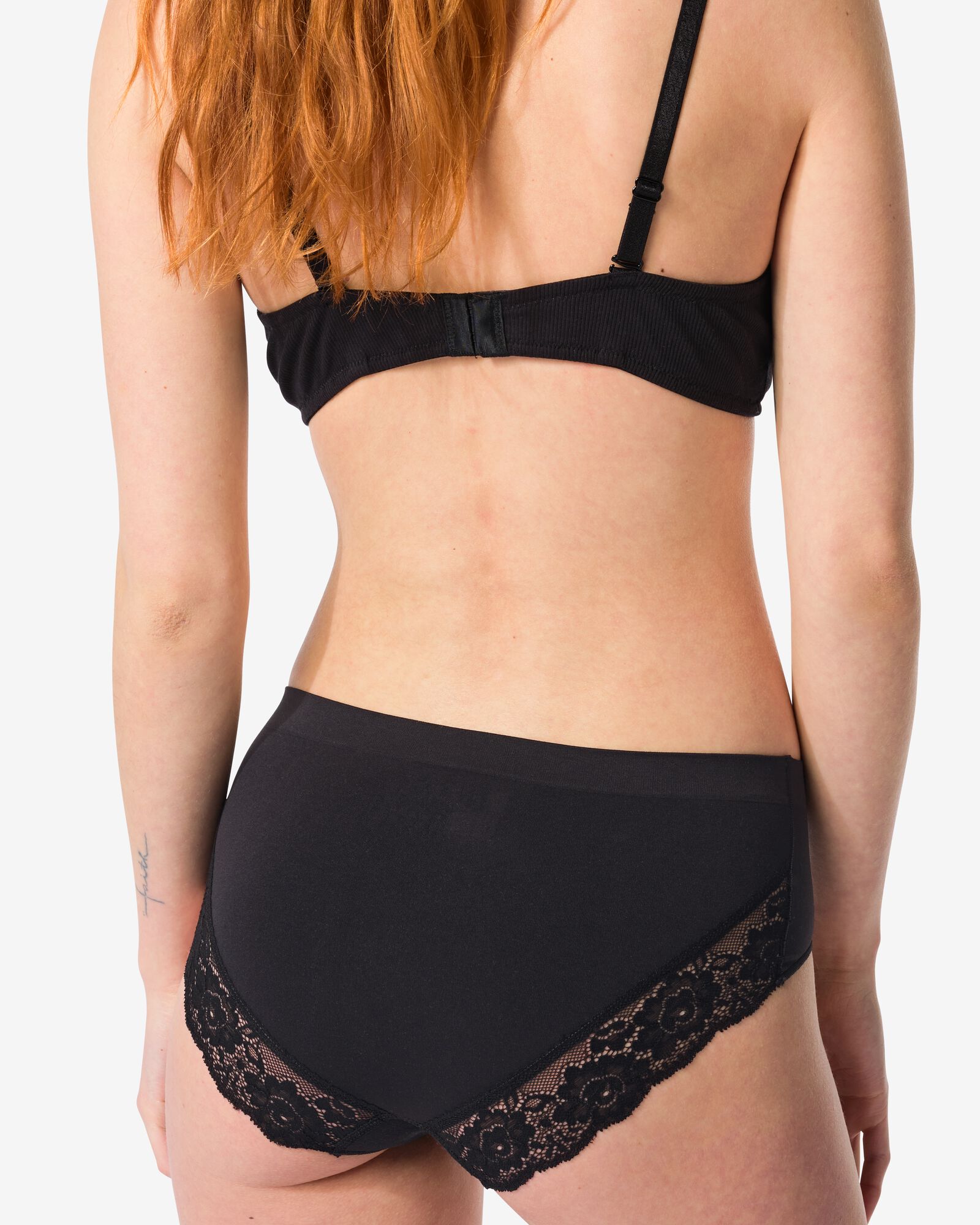 dameshipster naadloos micro met kant zwart zwart - 19620986BLACK - HEMA