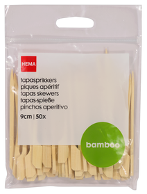 50 piques à tapas en bambou 9 cm - 80830095 - HEMA