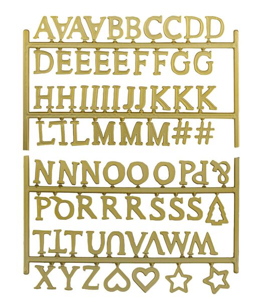 72er-Pack Buchstaben und Symbole, golden - 25130142 - HEMA