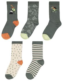 5er-Pack Kinder-Socken, Dinosaurier grün grün - 1000024596 - HEMA