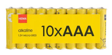 AAA alkaline batterijen - 10 stuks - 41290256 - HEMA