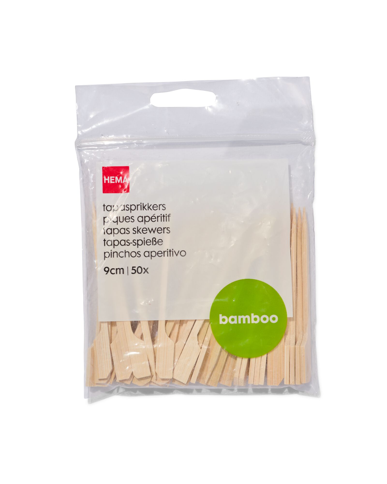tapas prikkers bamboehout 9cm - 50 stuks - 80830095 - HEMA