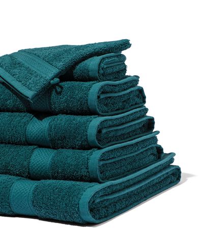 serviette de bain de qualité épaisse vert foncé petite serviette - 5220012 - HEMA