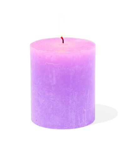 rustikale Kerze, Ø 7 x 8 cm, violett lila 7 x 8 - 13502818 - HEMA