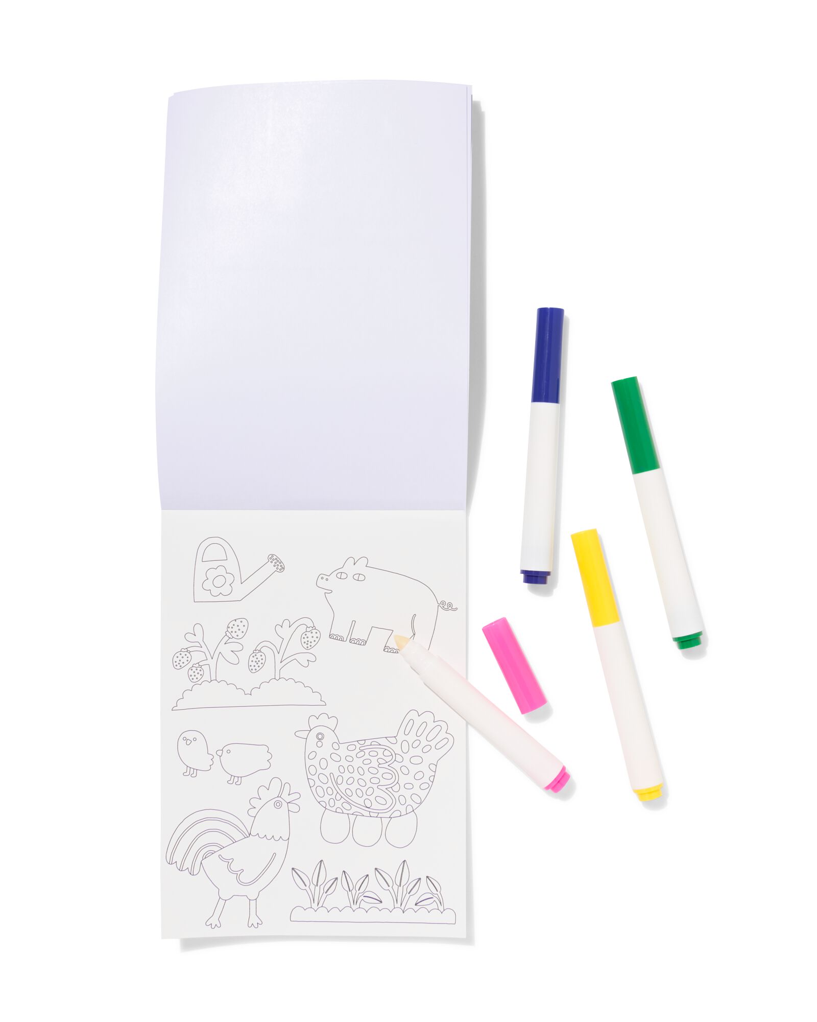 livre de coloriage avec marqueurs non salissants 15x21cm - 15900468 - HEMA