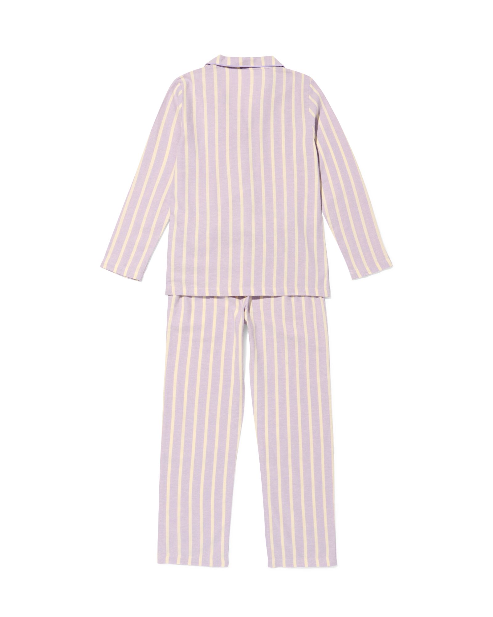 kinderpyjama flannel strepen lila lila - 23001140LILAC - HEMA